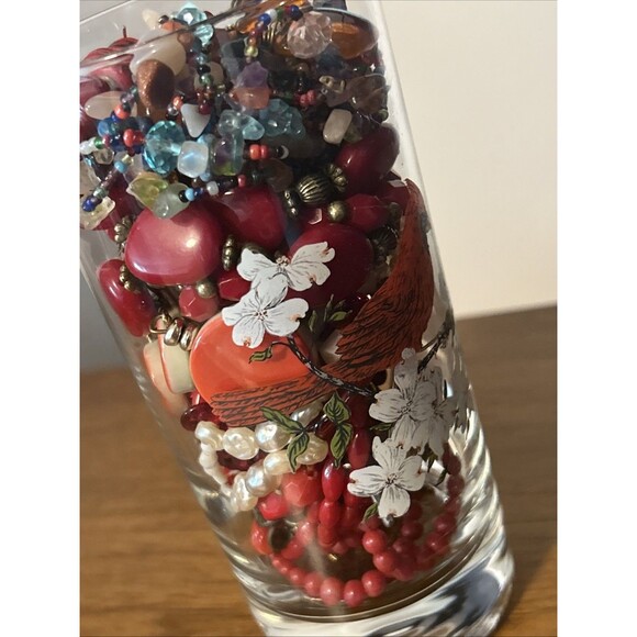 Mystery Jewelry Jar, red colored jewelry, Cardinal Glass, All Wearable - Picture 5 of 8
